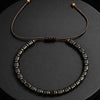Black Obsidian Square Bead Braided Adjustable Bracelet