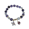 Amethyst Crystal Butterfly Charm Bracelet