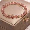 Strawberry Quartz Charm Bracelet for Women