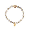 Strawberry Quartz Sun Stone Moonstone Beaded Bracelet with Flower Charm