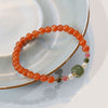 Red Agate and Hetian Jade Bead Bracelet