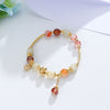 Colorful Rutilated Quartz Bracelet with Zircon Charm