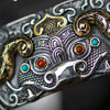 Pixiu Blessing Cuff Bracelet, Copper Engraved Bangle
