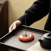 Persimmon Ceramic Incense Burner, Chinese Style Home Decor