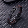 Endless Knot Braided Leather Bracelet with Adjustable Buckle