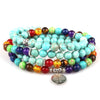 8mm Natural Stone Lotus Mala Bracelet