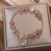 Strawberry Quartz Moon Star Love Bracelet