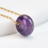 Natural Stone Donut Pendant Necklace, Gold-Tone Chain
