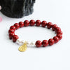 Cinnabar Rose Bracelet with Gold-Tone Accents
