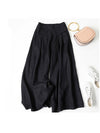 Women's Wide Leg Pants High Waist Cotton Linen Trousers