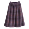 Women's Winter Plaid Pattern Thermal 7-8 Length Skirt With Pockets