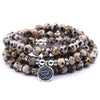 Natural White Turquoise Lotus Mala Bracelet 108 Beads