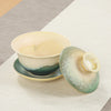 Green Ocean Waves Ceramic Gaiwan Teacup Set