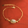 Enamel Koi and Lotus Jade Pendant Necklace