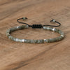 Natural Stone Disc Bead Bracelet with Adjustable Cord