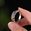 Enamel Five Emperor Coins Ring, Adjustable Open Band