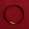 999 Gold Mini Three Beads Design Luck Rope Bracelet Anklet