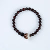 Lotus Carved Red Sandalwood Bracelet Double Wrap Protection Wood Beads