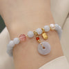 Blue Crystal Charm Bracelet with Gourd, Lotus Pod or Heart