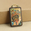 Tibetan Thangka Pendant Necklace, Handmade Ebony Wood