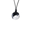 Black Obsidian White Turquoise Yin Yang Peace Buckle Necklace