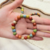 Ceramic Bead Bracelet, Handmade Stretch Elastic Band