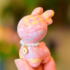 Handmade Wood Keychain with Lucky Cat, Deer and Gourd Charms
