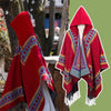 Hooded Knit Shawl Wrap, Tibetan Border Travel Poncho