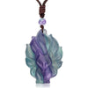 Carved Fox Crystal Pendant Necklace