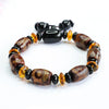 Nine-Eye Dzi Bead Black Agate Bracelet