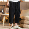 Men's Linen Blend Drawstring Pants with Pockets