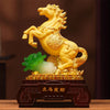 Gold-Tone Horse and Wealth Tree Statue