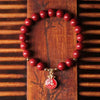 Cinnabar Rose Bracelet with Gold-Tone Accents