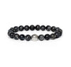 Stone Bead Bracelet with Crown Charm