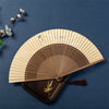 Bamboo Folding Fan with Yellow Paper and Tassel