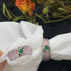 Chalcedony Flower Ring with Silver-Tone Band
