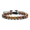 Tiger Eye and Lava Rock Bracelet, Handmade Adjustable Stone Bead