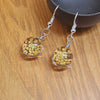 Dried Flower Glass Earrings, Handmade Floral Drop Jewelry
