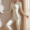 Women Zipper Long Sleeve Shapewear Jumpsuit Sports Fitness Yoga Bodysuit