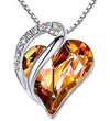 Love Heart Birthstone Necklace Pendant