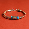 Six True Words 925 Silver Focus Bracelet, Handwoven String