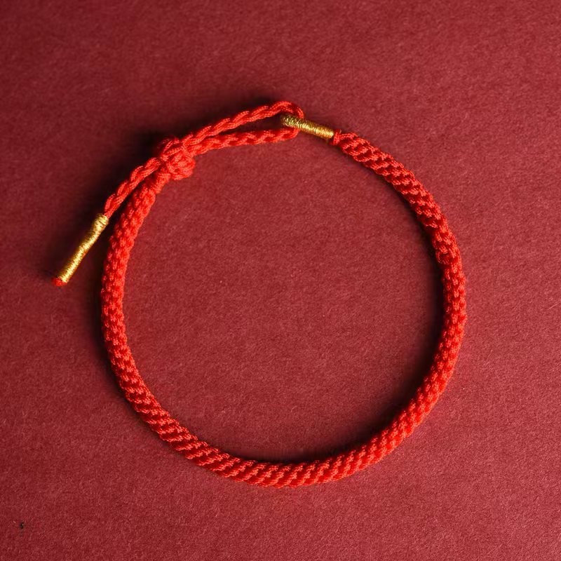 Hand-Woven Adjustable Red String Bracelet for Protection