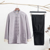Men's Linen Tang Suit Set with Frog Buttons