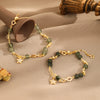 Green Rutilated Quartz Star Bracelet with Infinity Link