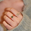 Elastic Beaded Ring with Pearl or Stone Accents
