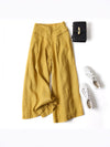 Women's Wide Leg Pants High Waist Cotton Linen Trousers