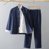 Men's Cotton Linen Tang Suit Jacket Chinese Frog Button Shirt
