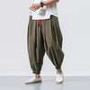 Men's Linen Harem Pants With Drawstring Waist And Pockets