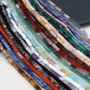 Strands of colorful rectangular natural stone beads for jewelry making