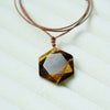 Hexagon Crystal Pendant Necklace Handmade Adjustable Cord